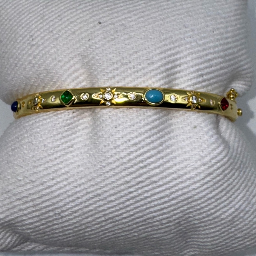 apm 18k Gemstone Bangle - Picture 3 of 9